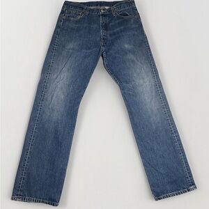 Men’s Levis Denim Jeans 36x34 Button Fly WPL 423 100% Cotton Blue Logo